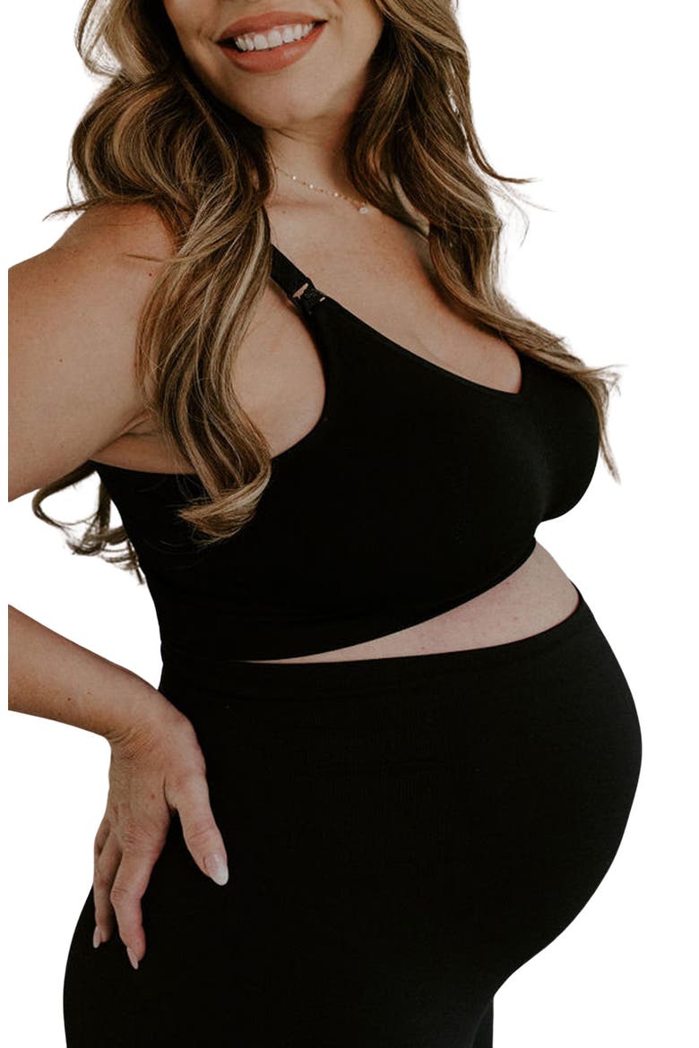 Bashful Maternity & Nursing Bra, Alternate, color, BLACK
