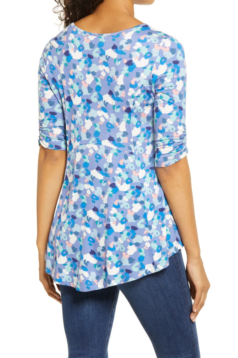 Print Babydoll Top, Alternate, color, DENIM PAINTED SPOT