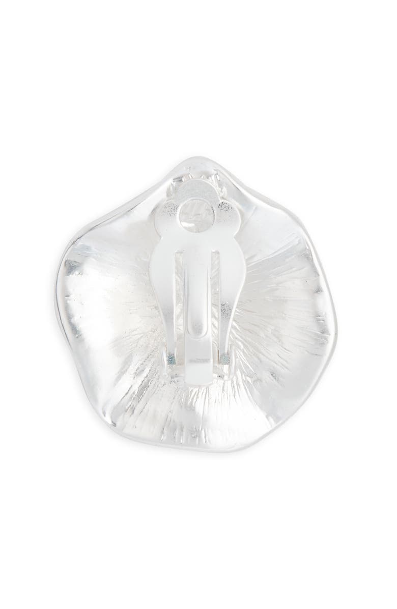 Karine Sultan Textured Circle Clip-On Earrings, Alternate, color, Silver