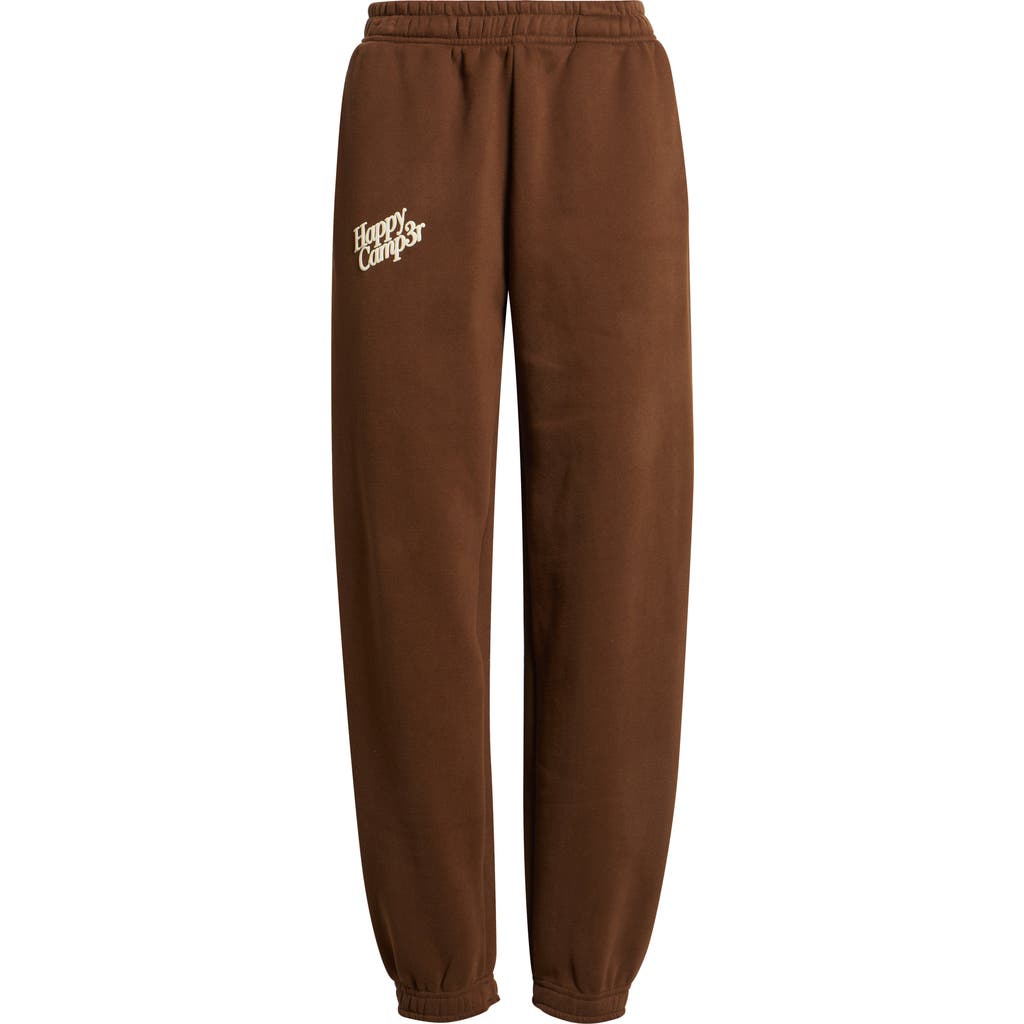 Happy Camp3r Puff Series Core Logo Cotton Blend Joggers In Brown