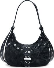 Desigual Grommet Faux Leather Shoulder Bag