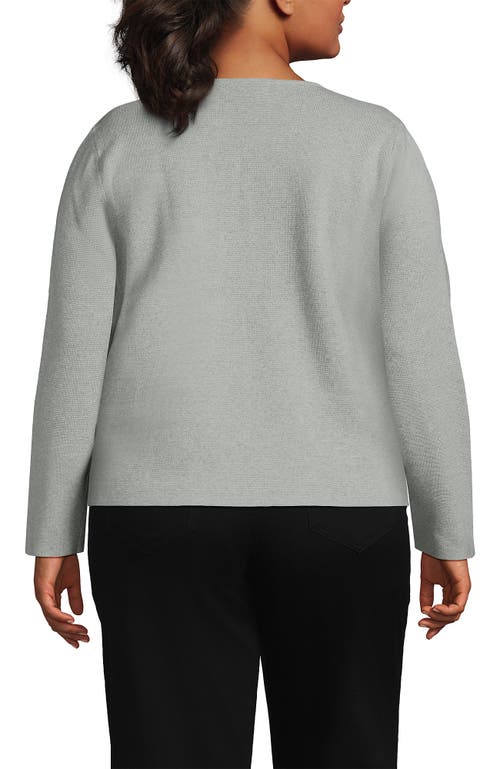Lands' End Fine Gauge Cotton Milano Blazer Sweater In Gray