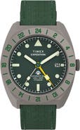 Timex® Expedition Pioneer Titanium GMT Automatic Webbing Strap Watch, 41mm
