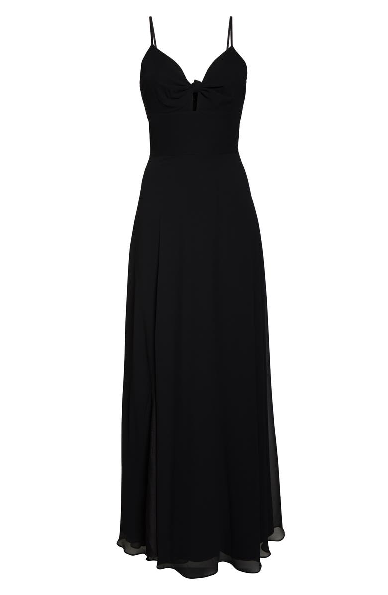 Dress the Population Cambria Tie Bodice Evening Dress, Alternate, color, 