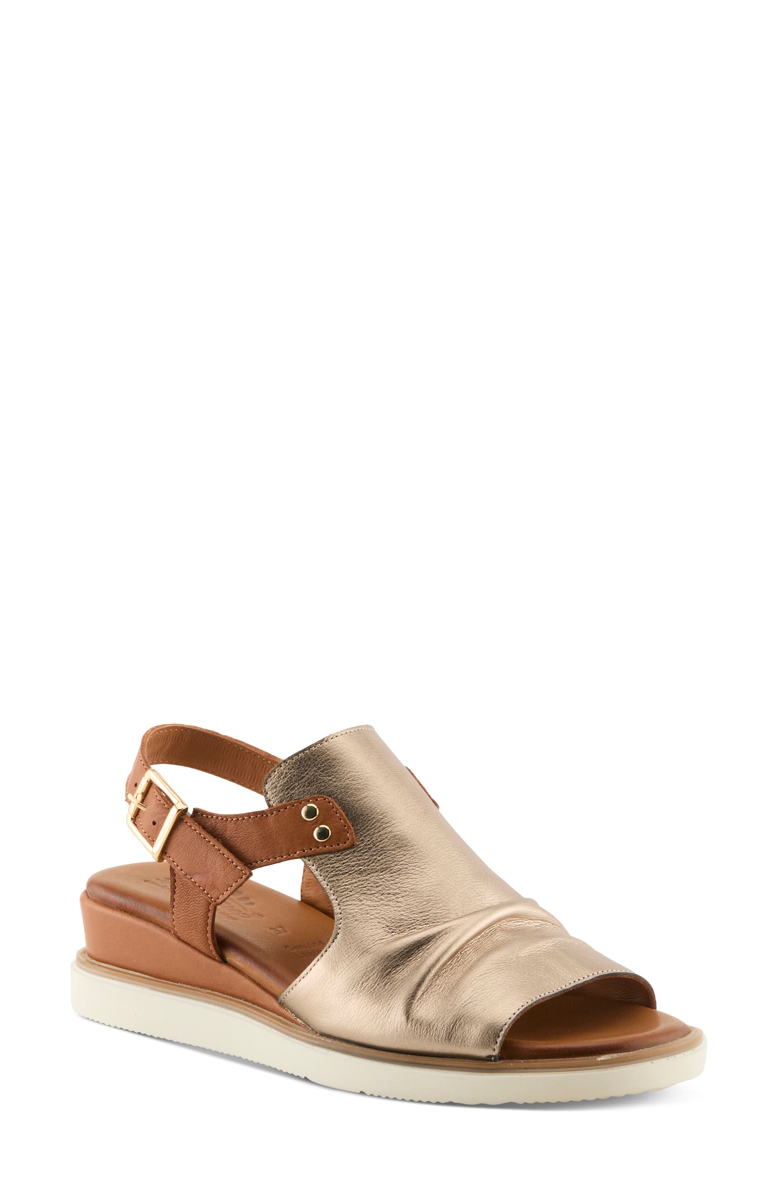 Spring Step Locals Ankle Strap Slide Sandal, Main, color, Bronze Multi