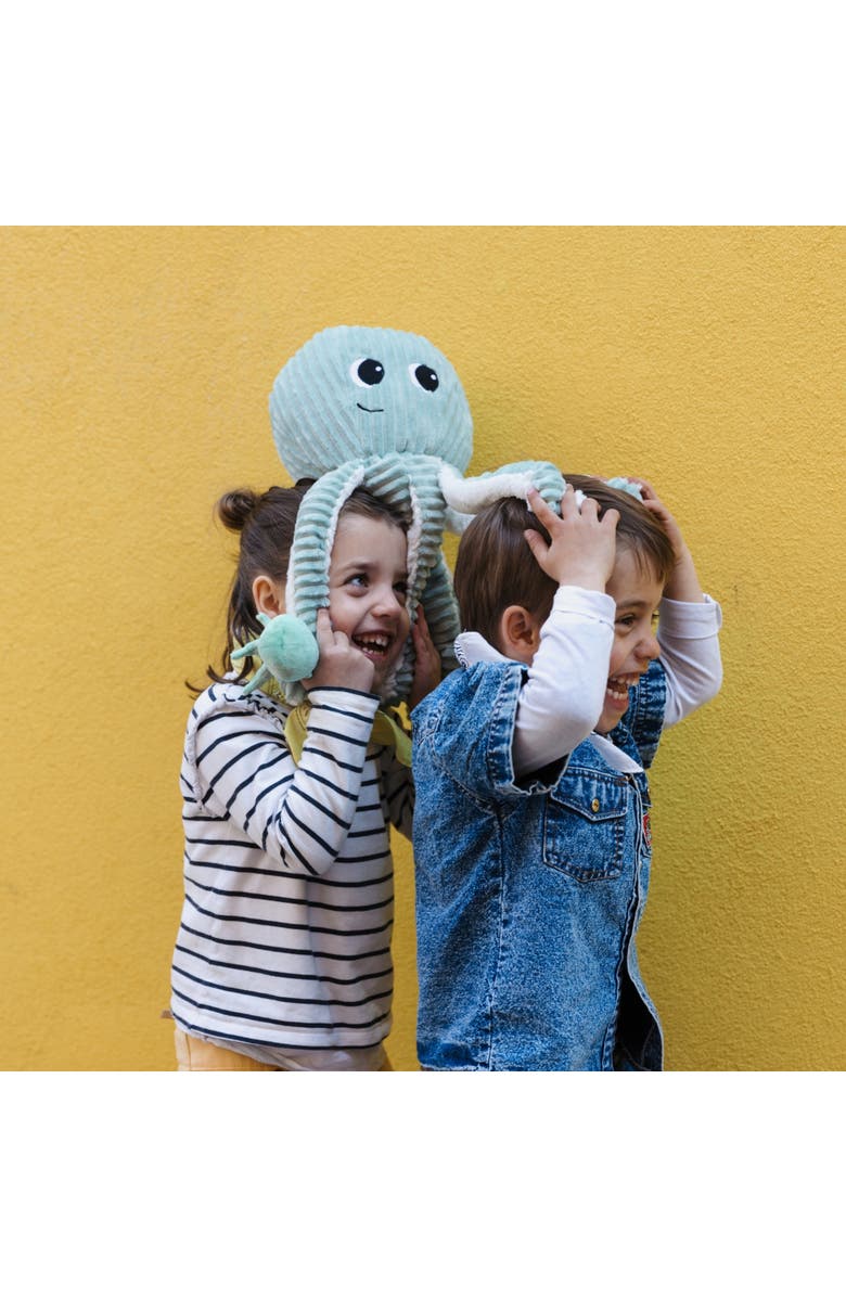 Les Ptipotos Octopus Mom & Her Baby  - Secret Keeper Plush Toy, Eco-Friendly, Soft & Washable, Alternate, color, Mint