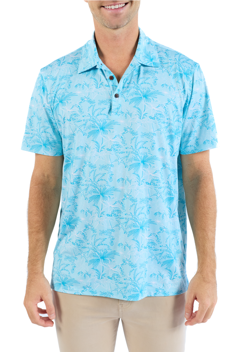 The Ocean Round - Light Blue Golf Shirt, Main, color, Light Blue