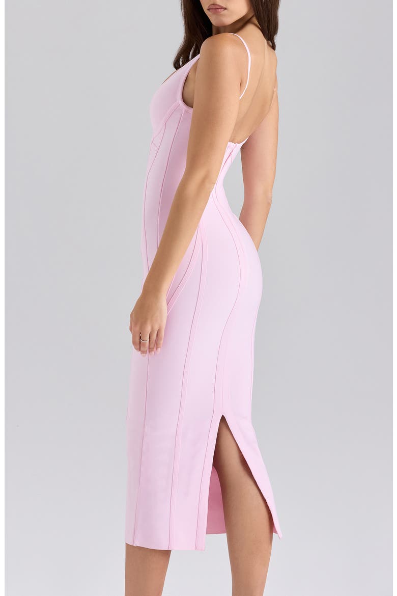 The Hourglass Bandage Midi Dress, Alternate, color, BABY PINK