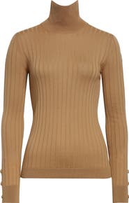 Moncler Virgin Wool & Cashmere Rib Turtleneck Sweater