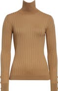 Moncler Virgin Wool & Cashmere Rib Turtleneck Sweater