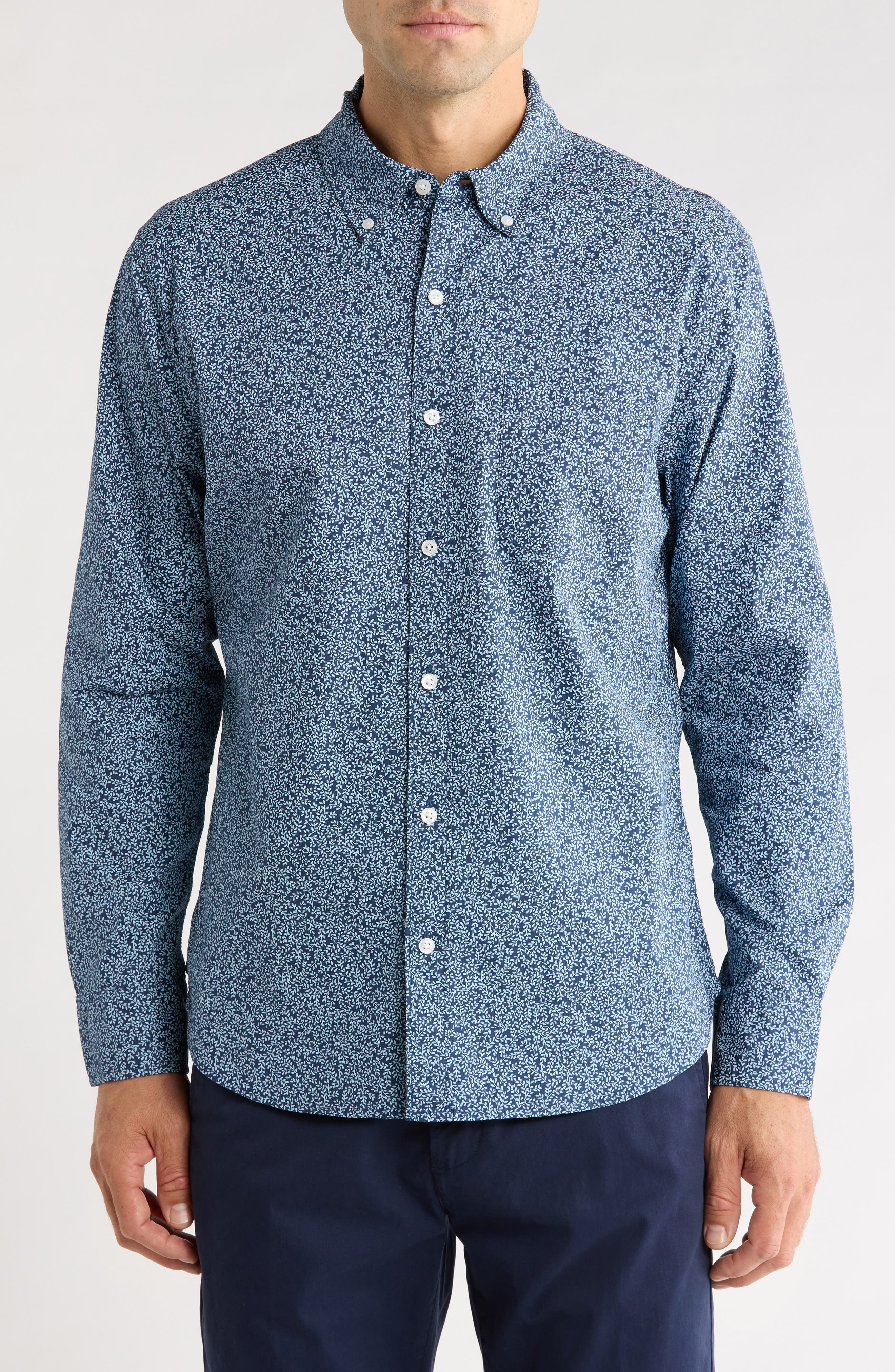 Stretch Cotton Poplin Button-Down Shirt