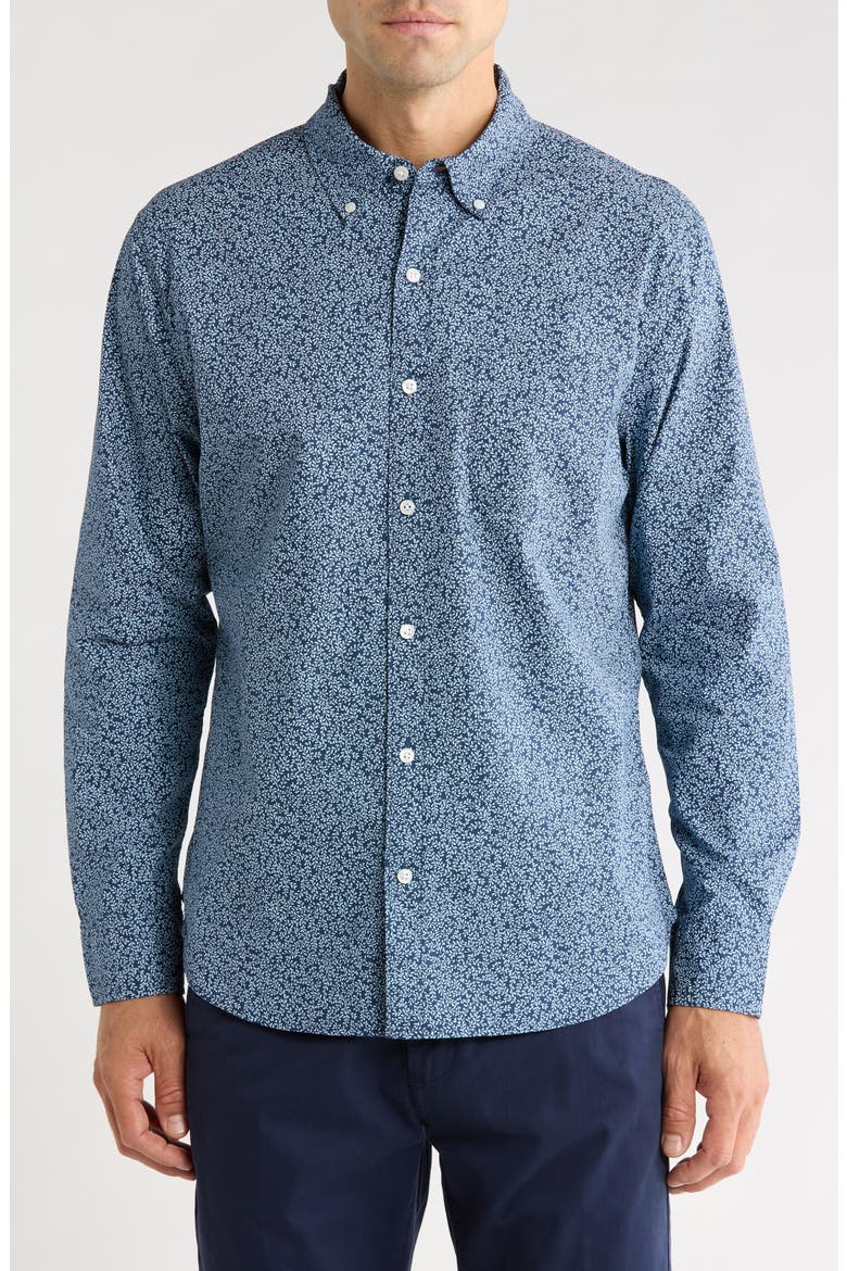 Stretch Cotton Poplin Button-Down Shirt, Main, color, SMOKETOWN CHECK V2 C2