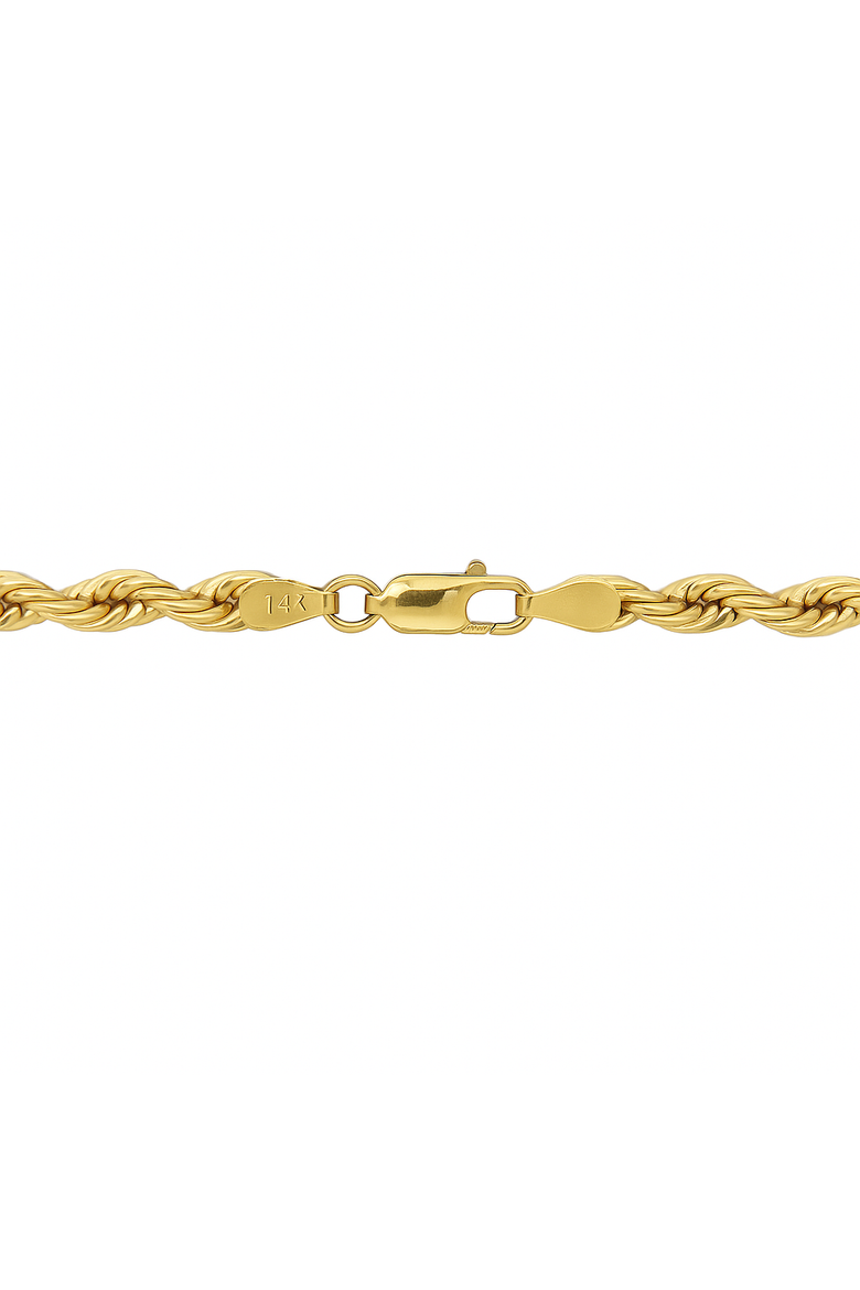 14K Yellow Gold Rope Chain Necklace 3.00 MM 22 Inch, Alternate, color, Yellow