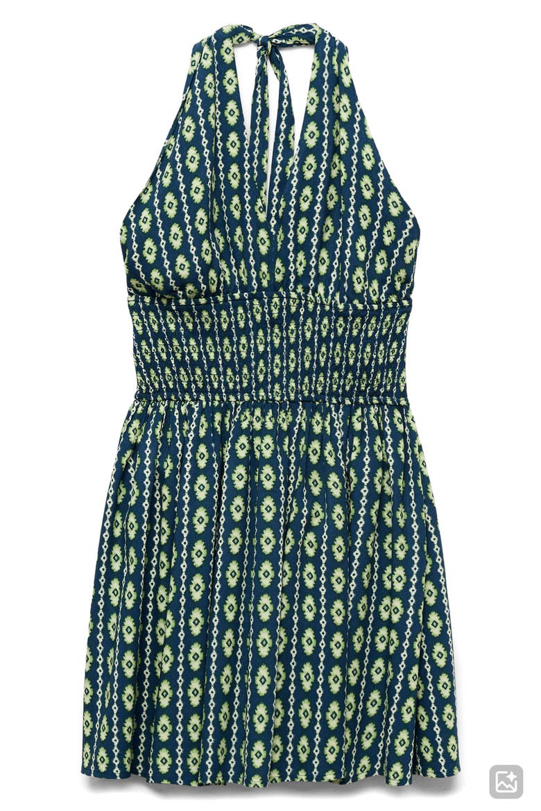 Print Halter Dress, Alternate, color, NAVY