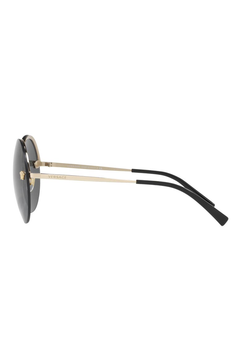 Medusa Logo 59mm Large Round Sunglasses, Alternate, color, PALE GOLD SOLID