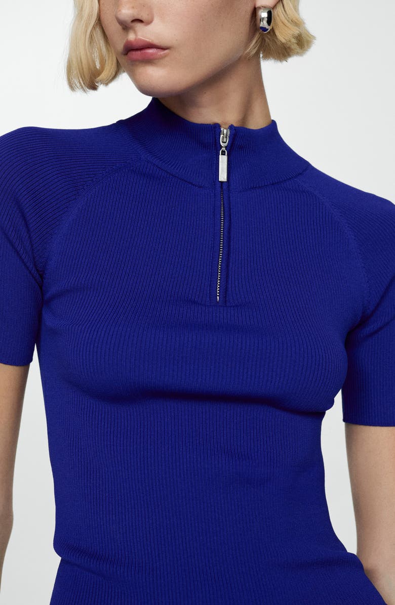 MANGO Short Sleeve Half Zip Sweater, Alternate, color, 