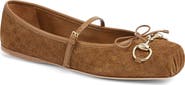Gucci Horsebit Suede Ballet Flat