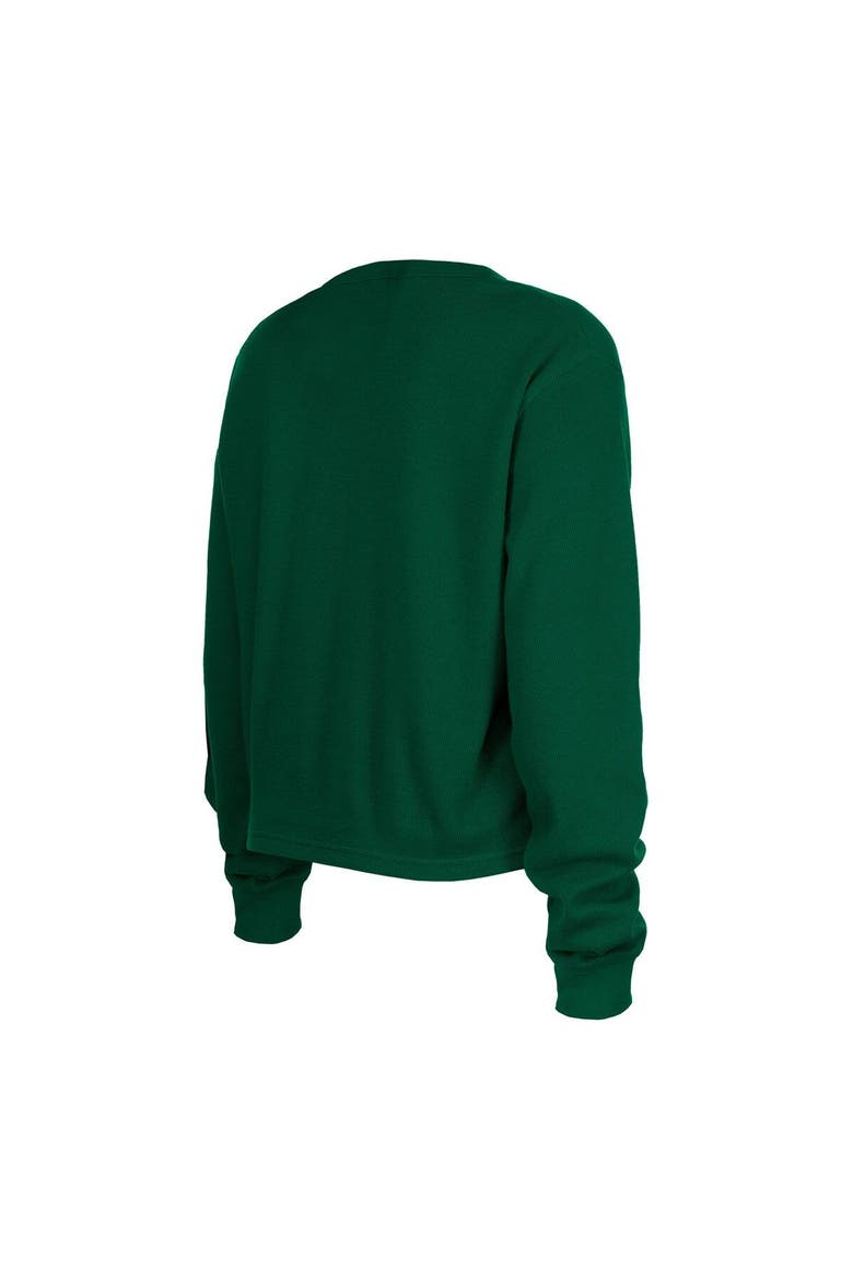 Women's New Era  Green Green Bay Packers Thermal Crop Long Sleeve T-Shirt, Alternate, color, Green