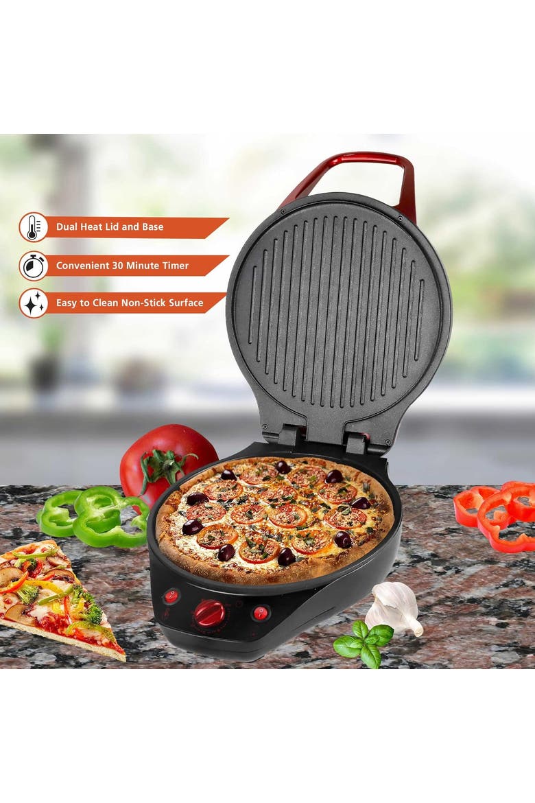 Pizza Maker And Grill, Alternate, color, Red