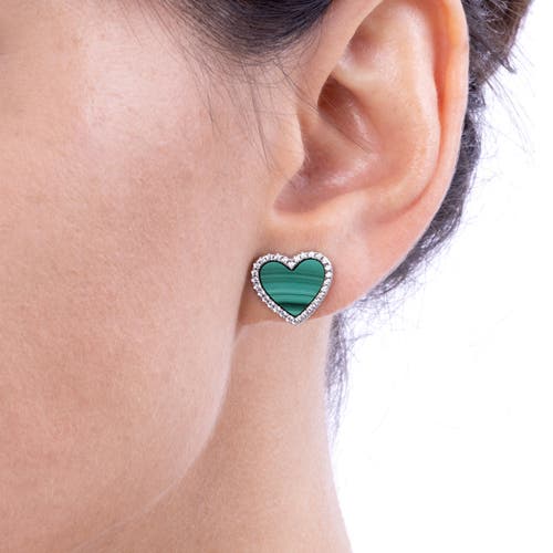 Anna Zuckerman House Of Hearts Mother Of Pearl Earrings In Mother Of Pearl/platinum