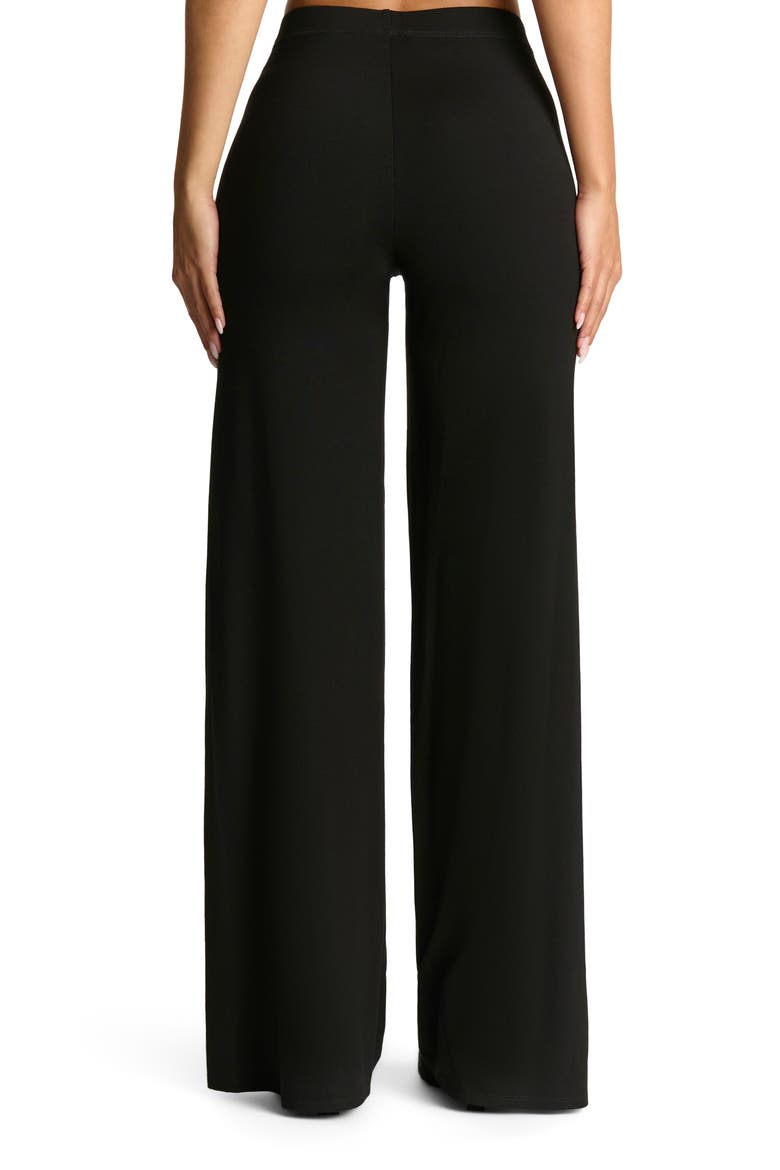 Butter Elastic Waist Wide Leg Pants, Alternate, color, BLACK