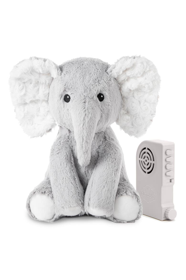 Eli the Elephant - Plush Toy & Baby Sleep Sound Soother, Main, color, GREY
