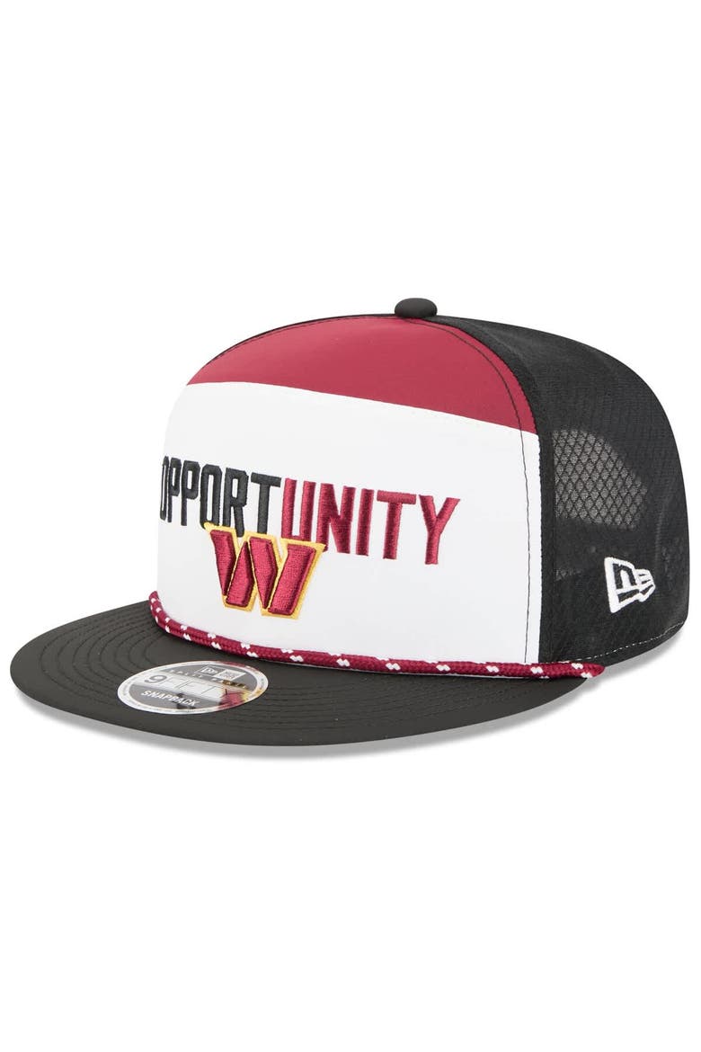Men's New Era White/Black Washington Commanders 2025 Inspire Change Split Panel 9FIFTY Snapback Hat, Alternate, color, White