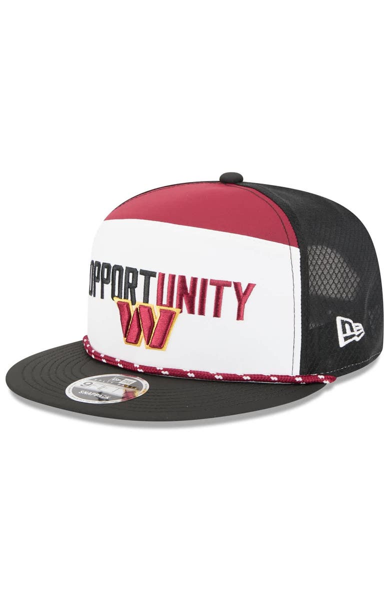 New Era Men's New Era White/Black Washington Commanders 2025 Inspire Change Split Panel 9FIFTY Snapback Hat, Alternate, color, White