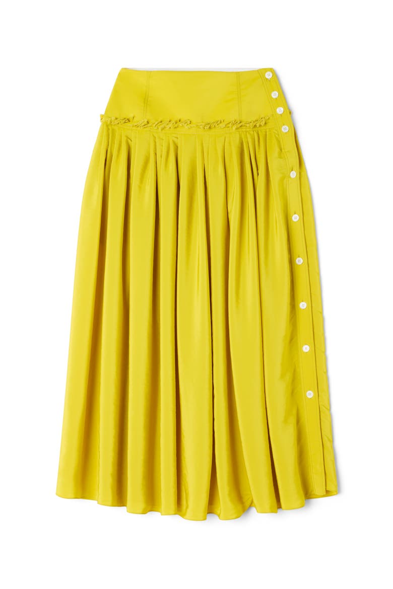 Yellow Basque Skirt In Charmeuse, Alternate, color, Yellow