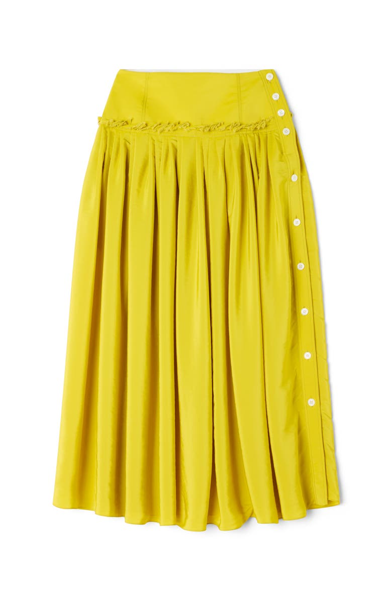 Lanvin Yellow Basque Skirt In Charmeuse, Alternate, color, Yellow
