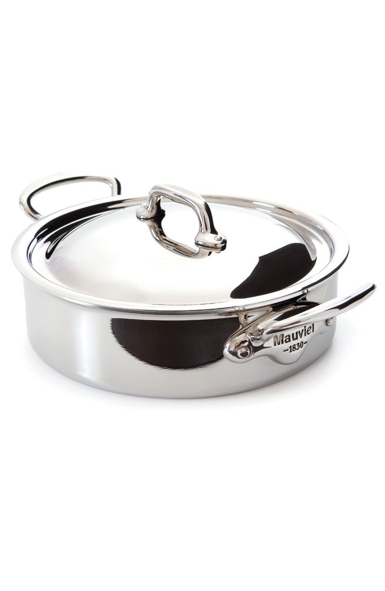 Mauviel M'Cook 3.4 qt. Stainless Steel Rondeau With Lid, Main, color, Silver