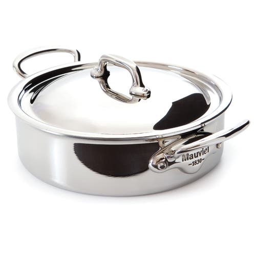 Mauviel M'cook 3.4 Qt. Stainless Steel Rondeau With Lid In Silver