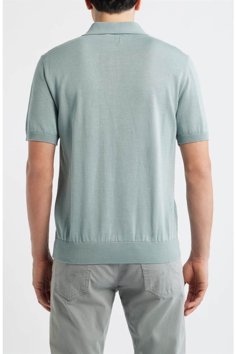 Ribbed Cotton Blend Polo Sweater, Alternate, color, GREEN