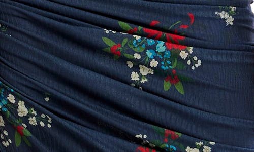 Free People Crimson Lights Floral Mesh Crop Top & Skirt Set In Blue