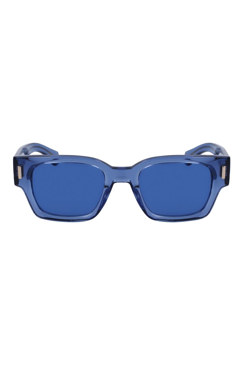 Rivets 52mm Square Sunglasses, Main, color, TRANSPARENT BLUE