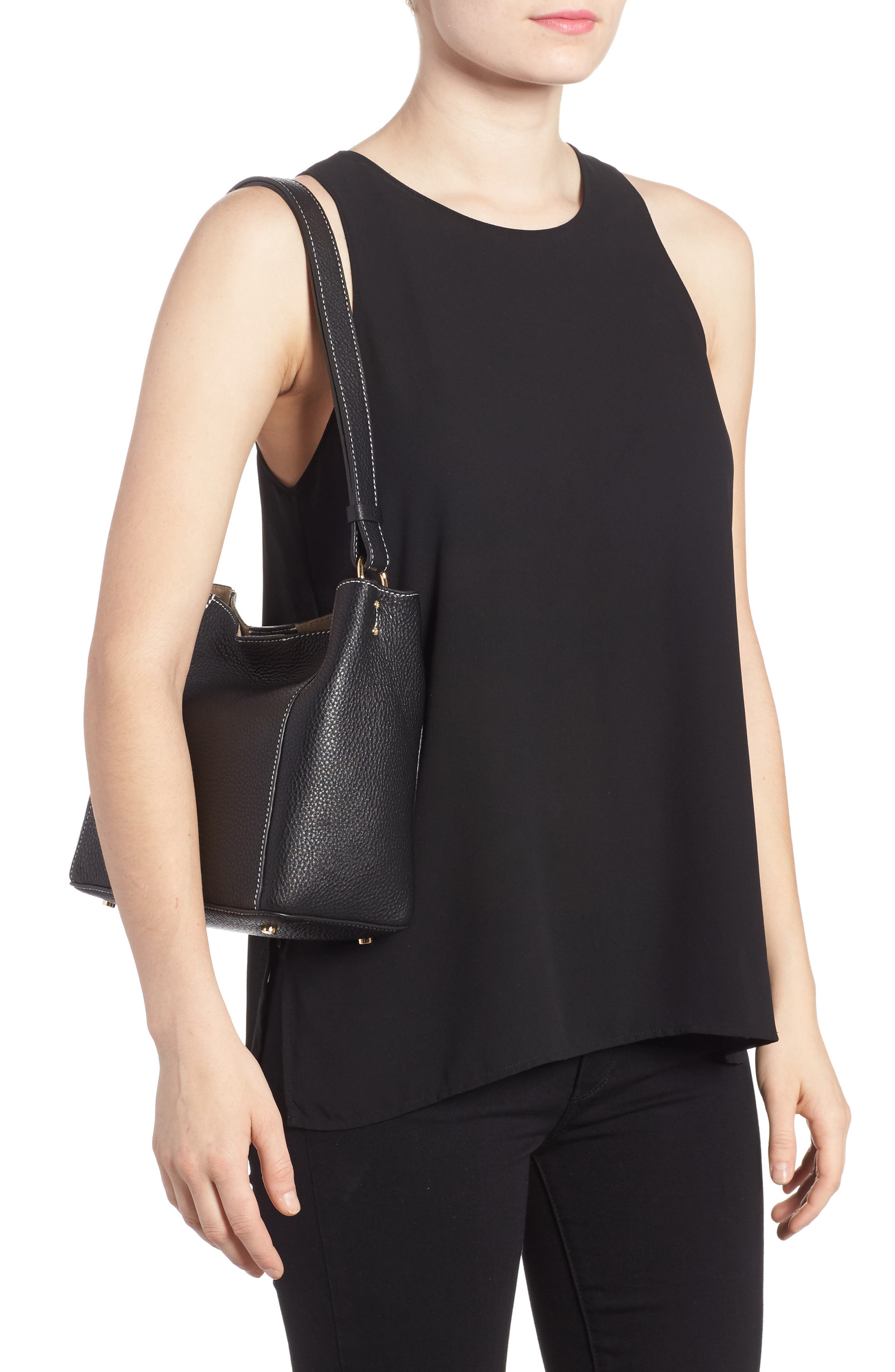 Frances Valentine Small June Leather Hobo, Alternate, color, 