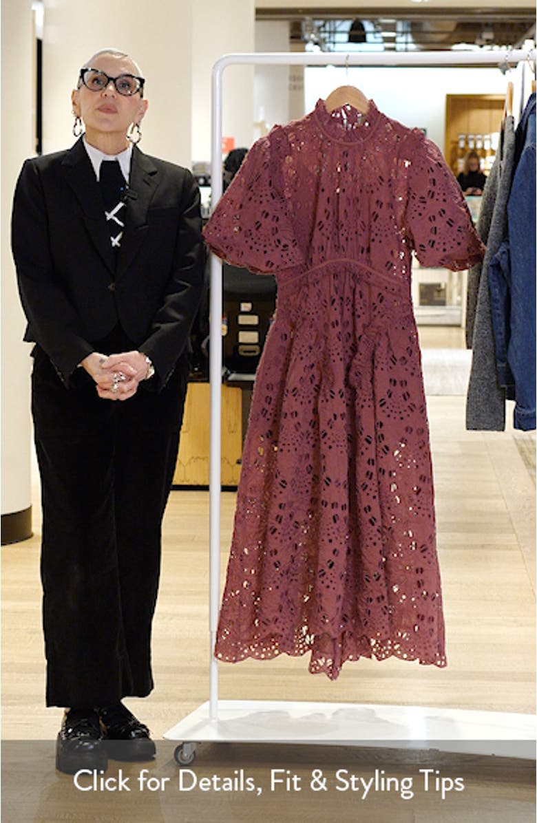 Odette Eyelet Embroidered Dress, sales video thumbnail