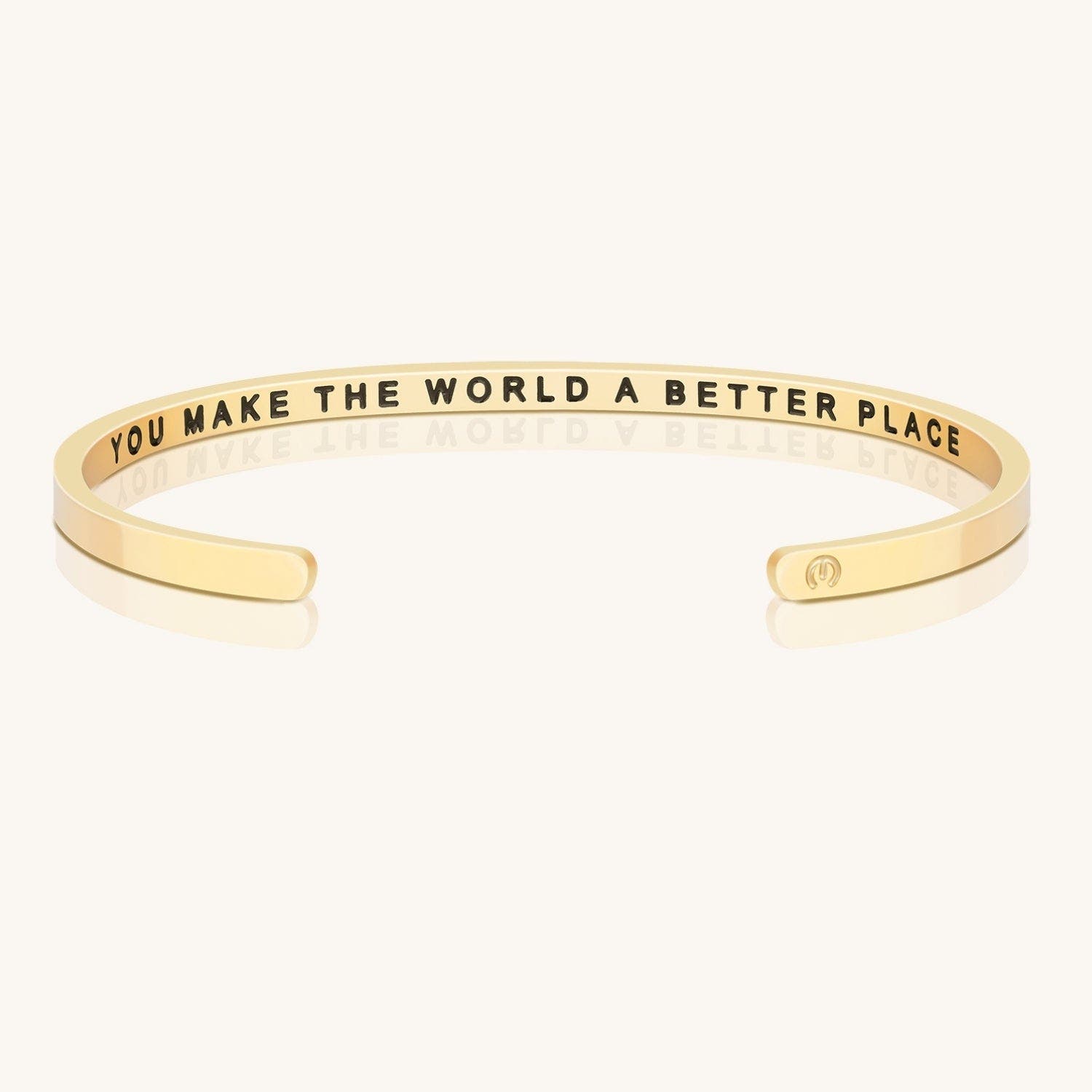 Mantra You Make The World A Better Place Bracelet In Gold