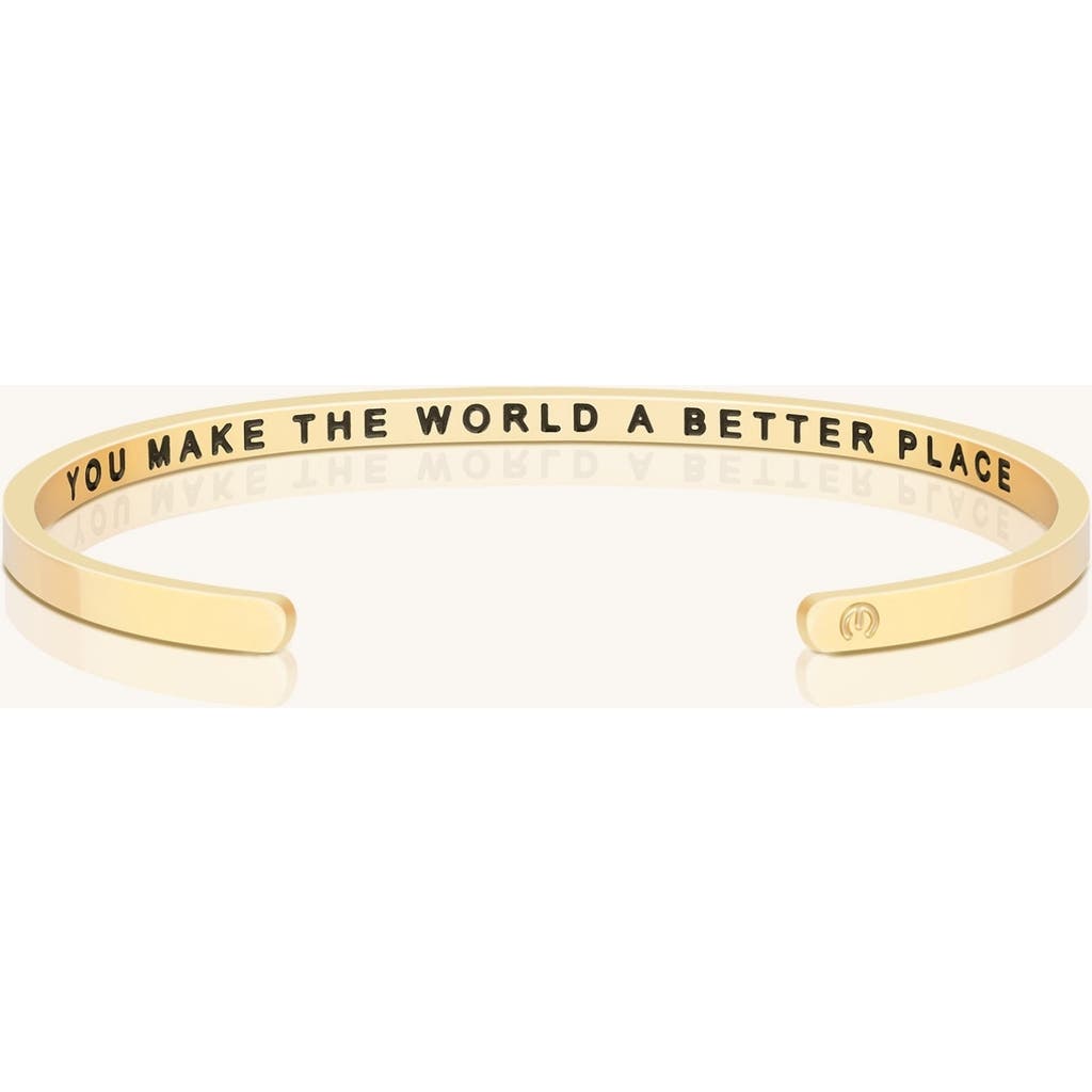 Mantra You Make The World A Better Place Bracelet In Gold