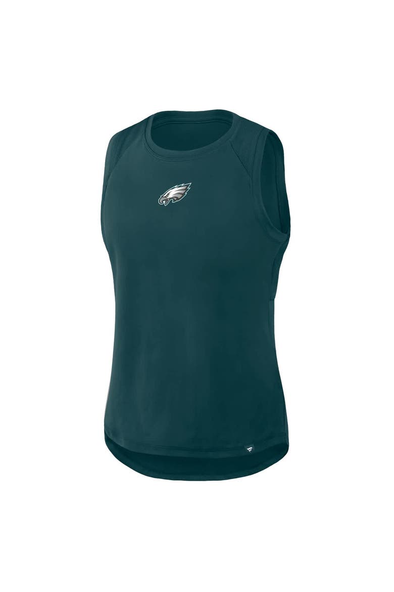 Women's Fanatics Green Philadelphia Eagles Draped Mesh Back Performance​ Tank Top, Alternate, color, Green