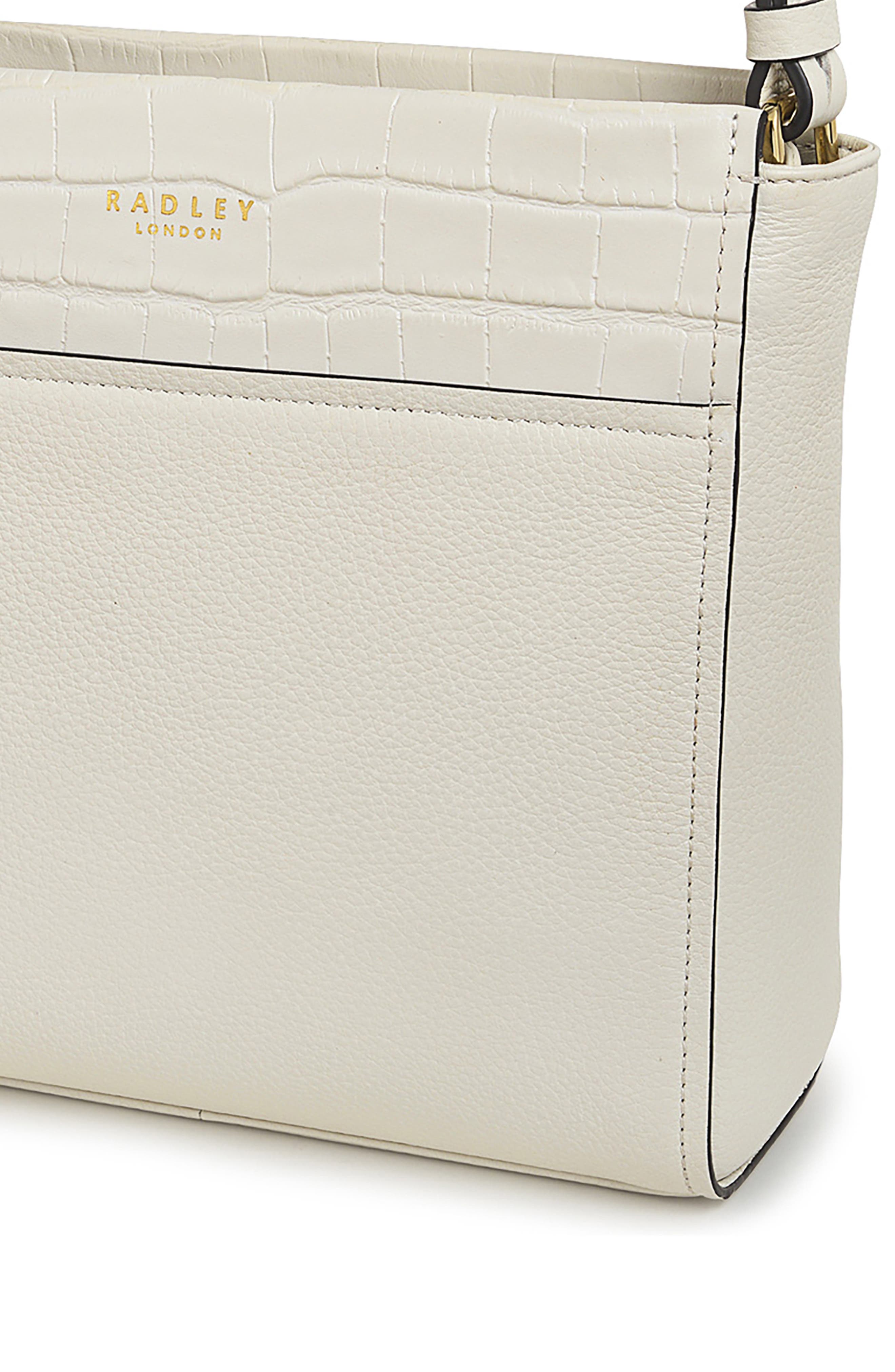 Radley Downtown Croc Embossed Crossbody Bag, Alternate, color, Chalk