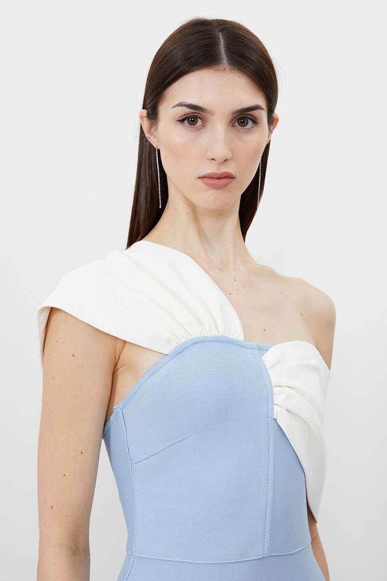 Asymmetric Strap Knit Midi Dress, Alternate, color, Light Blue
