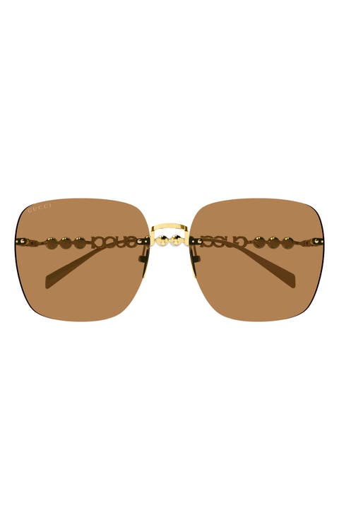 63mm Oversized Rectangular Sunglasses