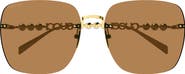 Gucci 63mm Oversized Rectangular Sunglasses