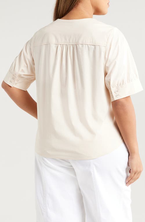 Wit & Wisdom Cuffed Elbow Sleeve Top In Stone
