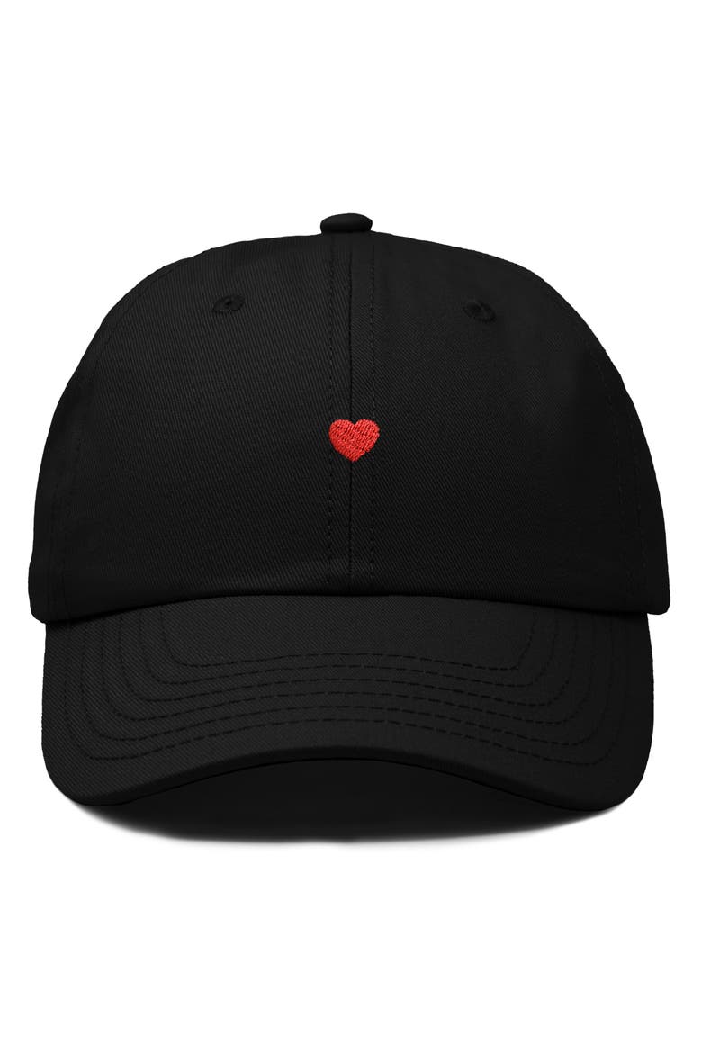 Lil Red Heart Dad Cap, Main, color, Black