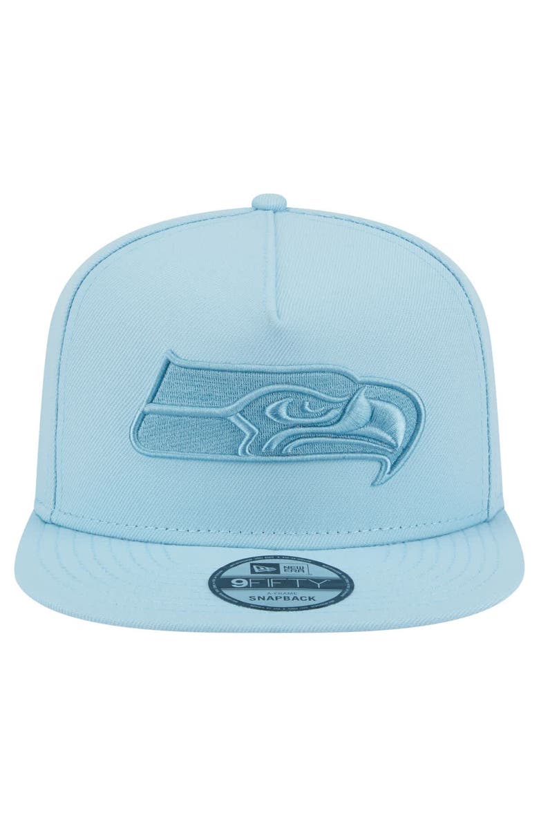 New Era Men's New Era  Light Blue Seattle Seahawks Color Pack A-Frame 9FIFTY Snapback Hat, Alternate, color, 
