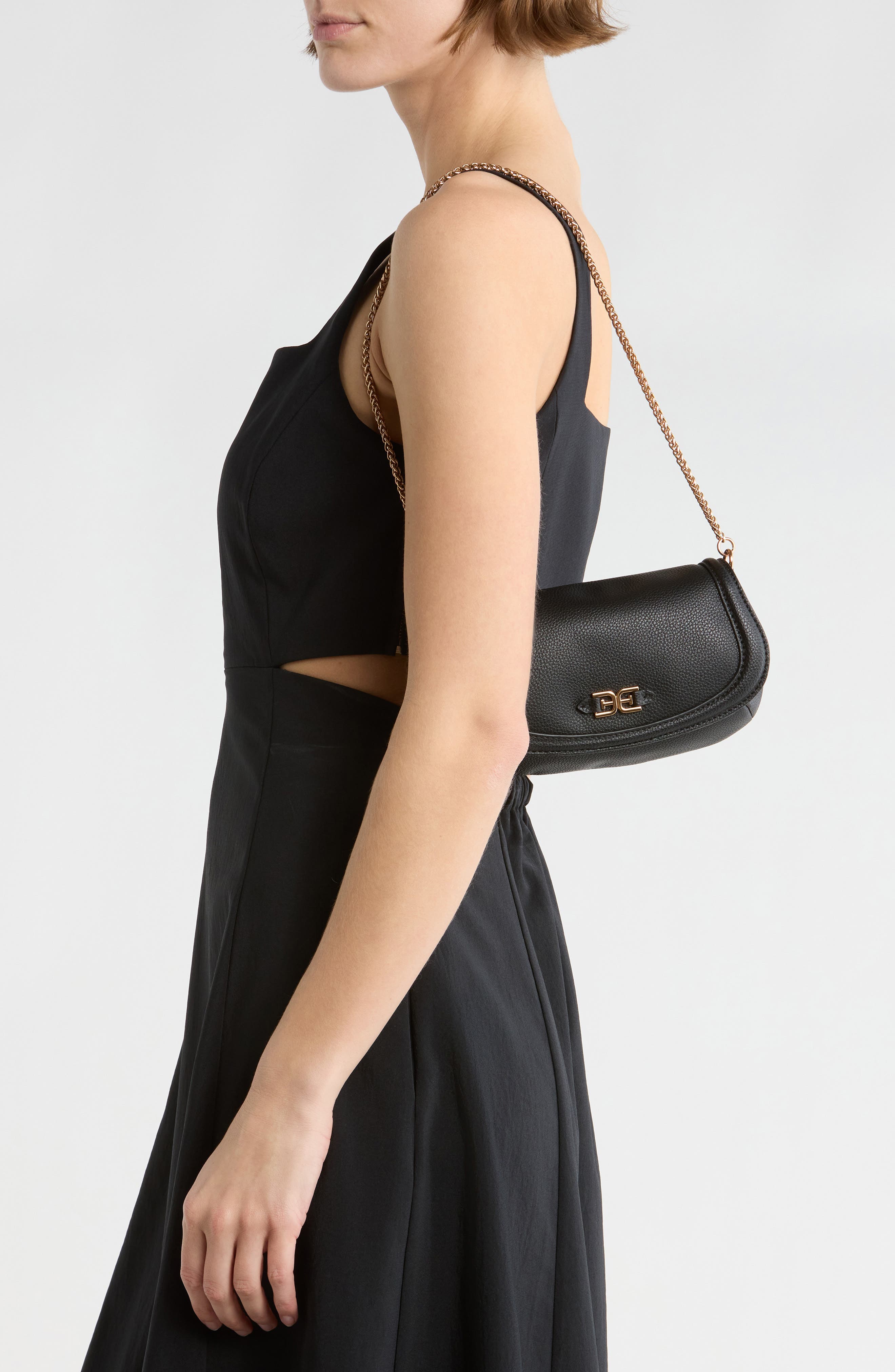 Sam Edelman Jasmine Small Flap Shoulder Bag, Alternate, color, Black