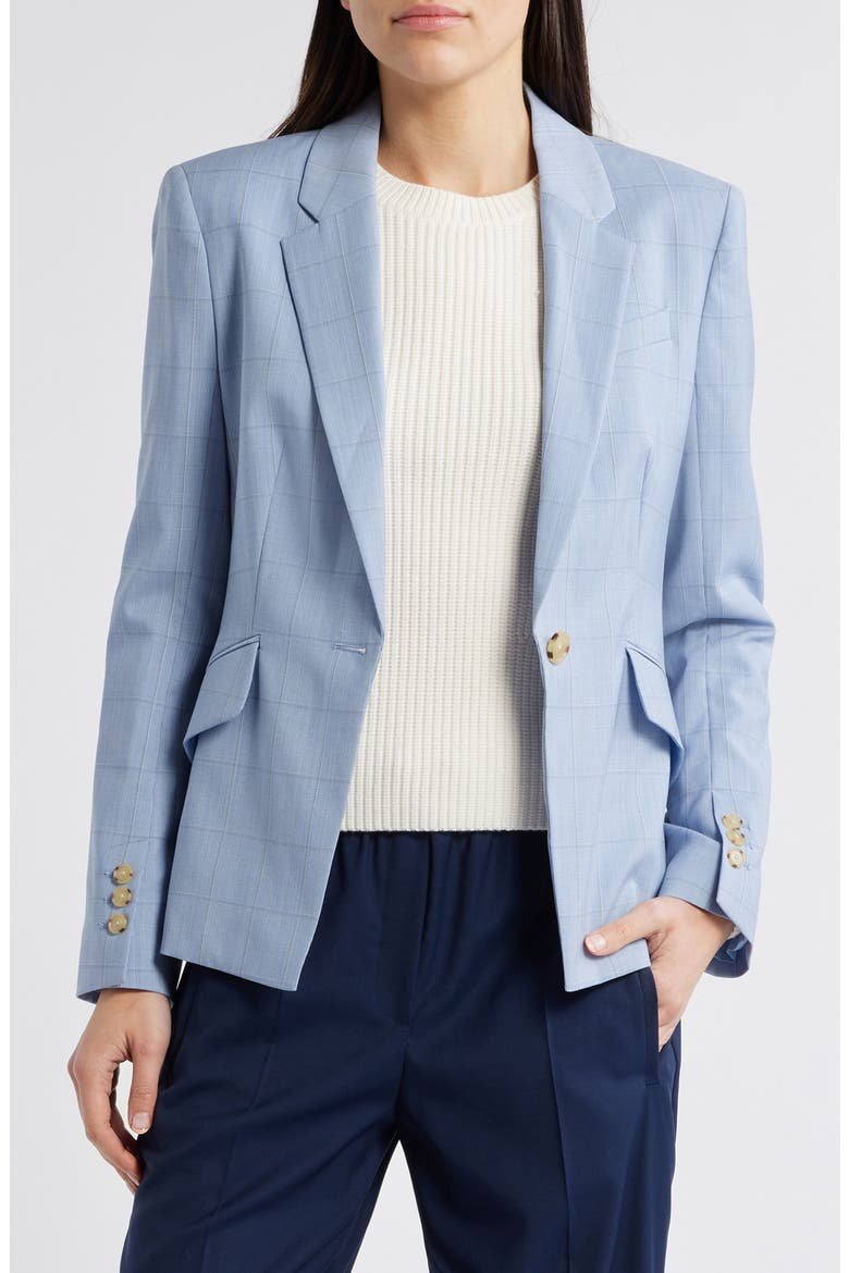 Jia Windopane Plaid Jacket, Main, color, CHAMBRAY BLUE WINDOWPANE PLAID