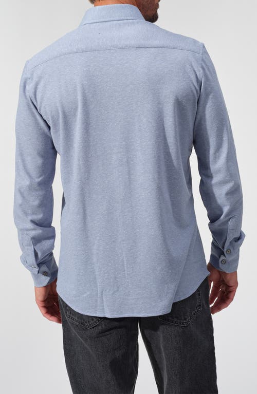 Studio Garnet Los Angeles Mélange Knit Button-down Shirt In Blue